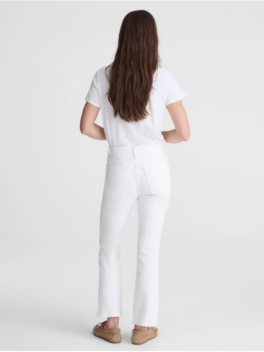 Madewell The Stretch Flare Crop Jeans in White - Size 30 - Picture 2 of 5